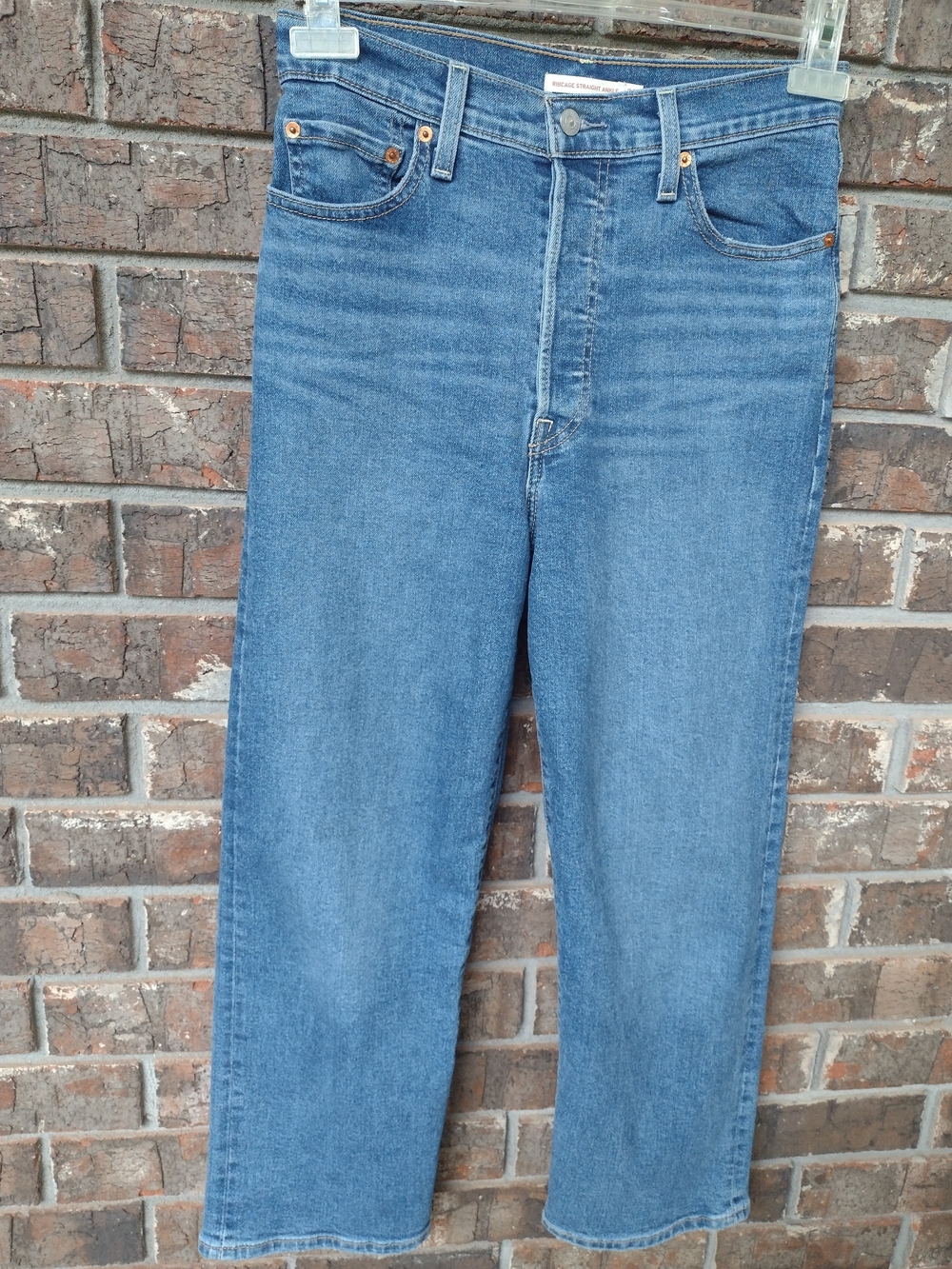 Levi's Jeans Womens 28 Ribcage Straight Ankle Button Fly High Rise Medium Wash